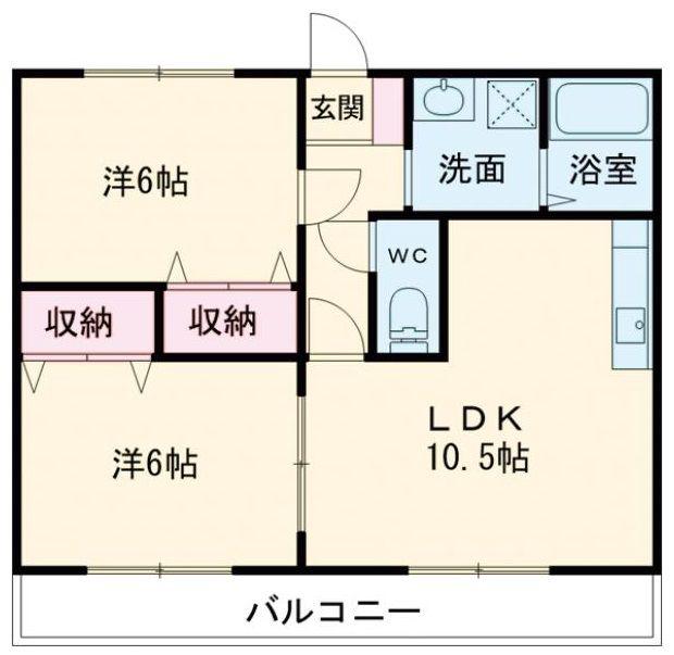ラショナルスクエア(2LDK/1階)の間取り写真