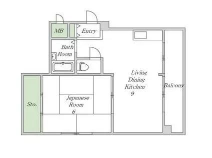 コーポ白鷺(1LDK/3階)の間取り写真