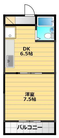 GREEN KOMATSU(1DK/2階)の間取り写真