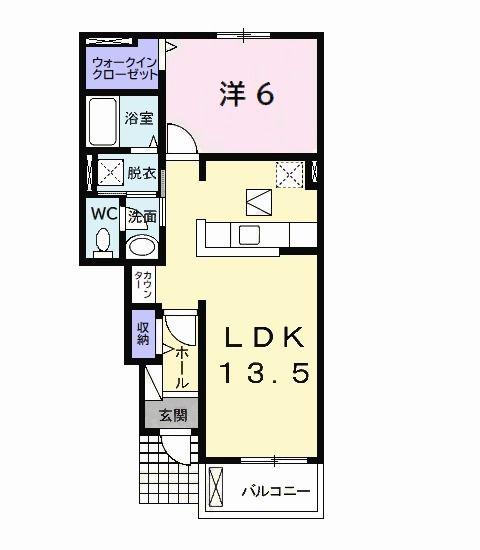 サンシャイン・スリー(1LDK/1階)の間取り写真
