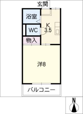 ハローハウス(1K/1階)の間取り写真