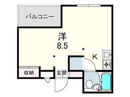 れじでんしあ甲子園口(ワンルーム/4階)の間取り写真