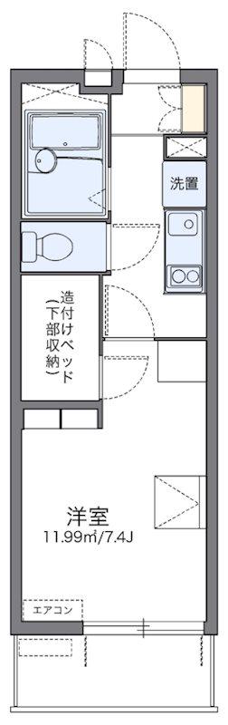 レオパレスOKANISHI(1K/2階)の間取り写真