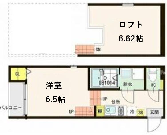 ソフィアK(1K/2階)の間取り写真