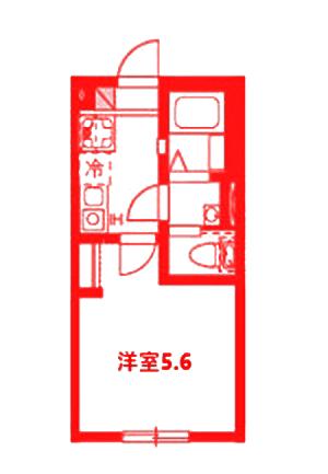 FLAT SEYA(1K/2階)の間取り写真