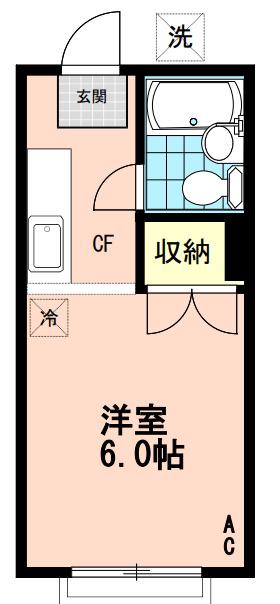 ドエルみずき(1K/1階)の間取り写真
