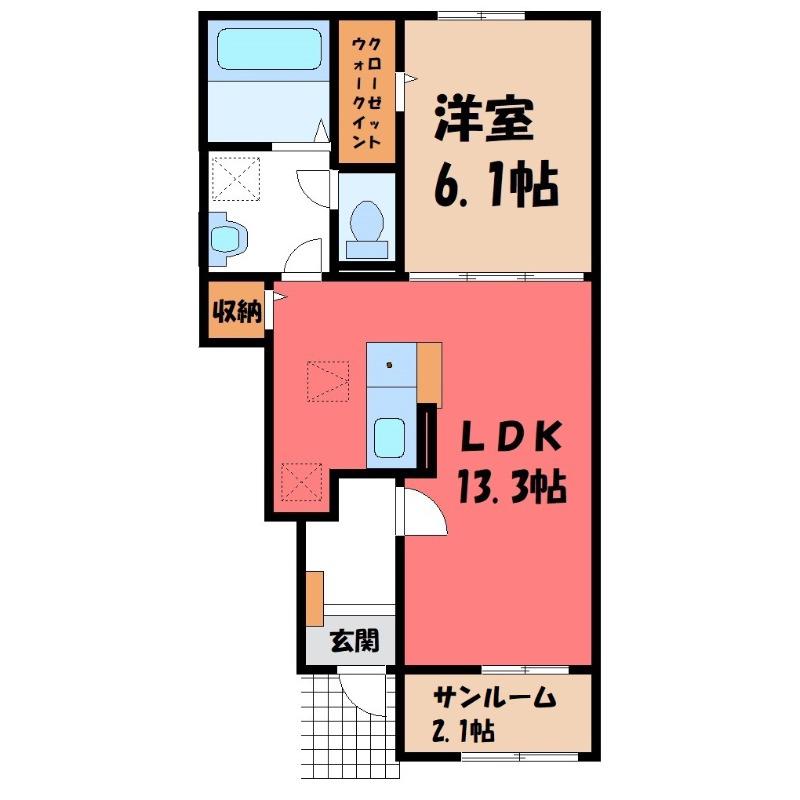 さんらいずII(1LDK/1階)の間取り写真