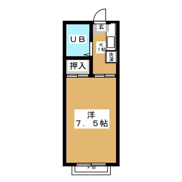 第一コーポ市瀬(1K/2階)の間取り写真