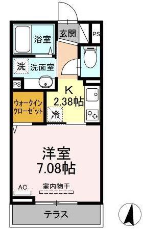 セジュール南阿佐ヶ谷2(1K/2階)の間取り写真