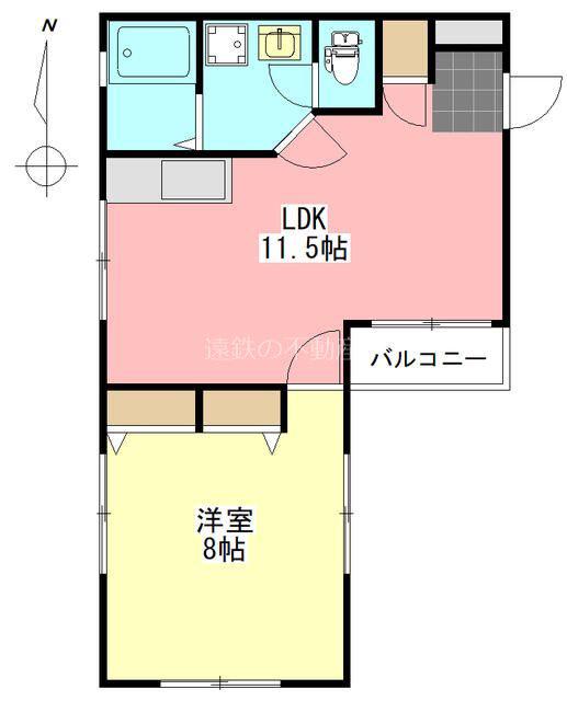 ソレイユ(1LDK/2階)の間取り写真