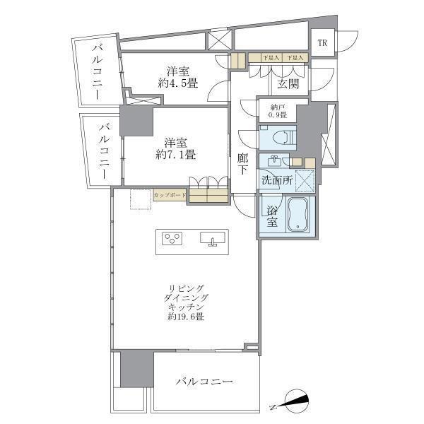 ブリリアタワー池袋(2LDK/29階)の間取り写真