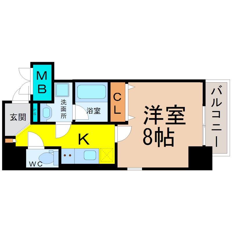 ア レーズ(1K/1階)の間取り写真