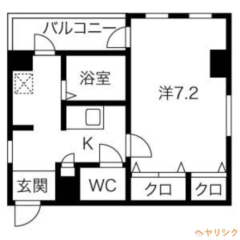 ジュネス上飯田(1K/2階)の間取り写真
