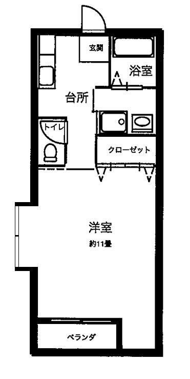 パロスめいじ(1K/2階)の間取り写真