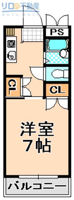 ペガ千僧(1K/2階)の間取り写真