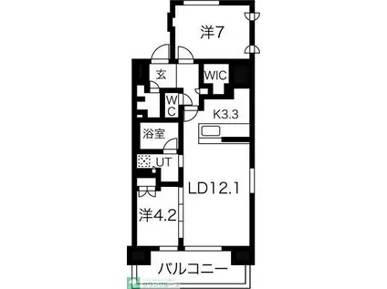 ミュプレ上前津(2LDK/11階)の間取り写真
