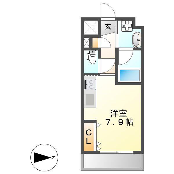 エスポアール泉(ワンルーム/3階)の間取り写真