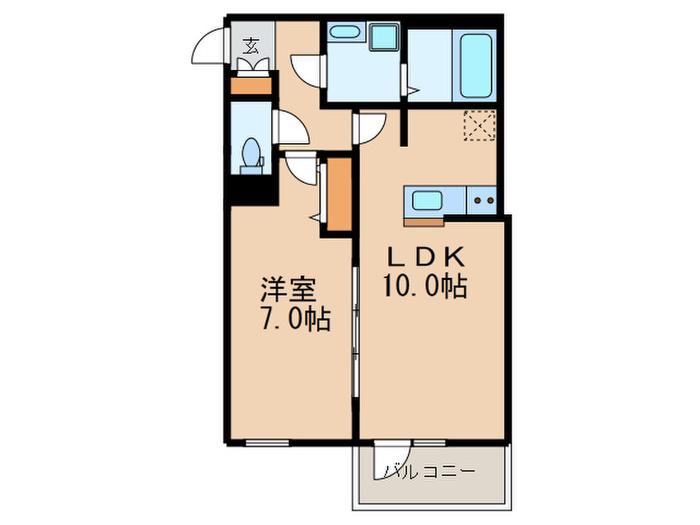 GENOVIA桜上水SKYGARDEN(1LDK/5階)の間取り写真