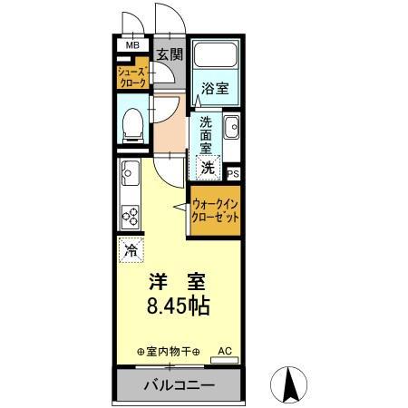 グランメゾン北野(ワンルーム/1階)の間取り写真