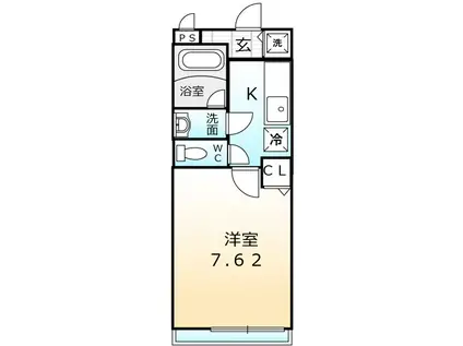 ル・ソワール金岡(1K/1階)の間取り写真