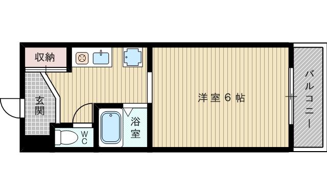 クローバーハイム(1K/3階)の間取り写真