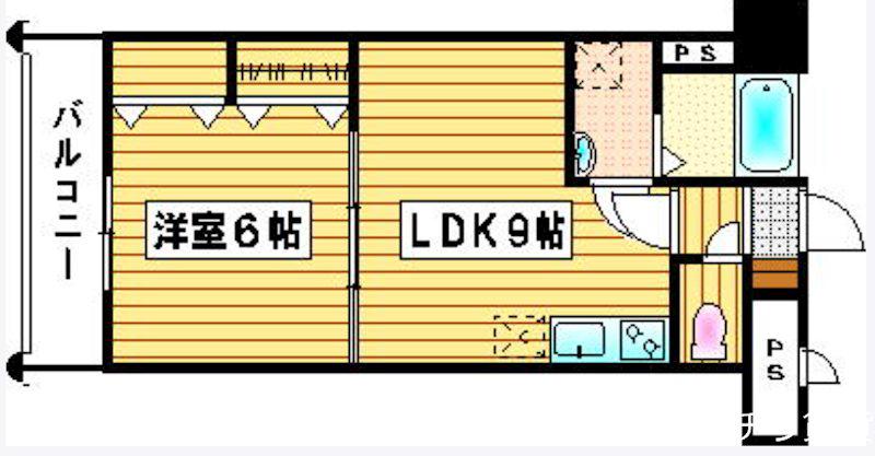 ロイヤル神屋(1LDK/9階)の間取り写真