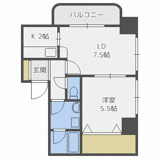 ブリッジひばりが丘(1LDK/3階)の間取り写真