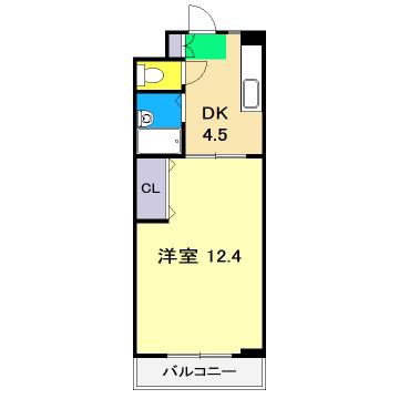 ROSE3(1DK/5階)の間取り写真
