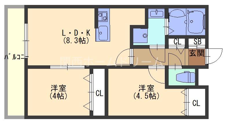 ACT池田本町(2LDK/3階)の間取り写真