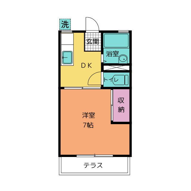 はぴねすHOUSE(1DK/1階)の間取り写真