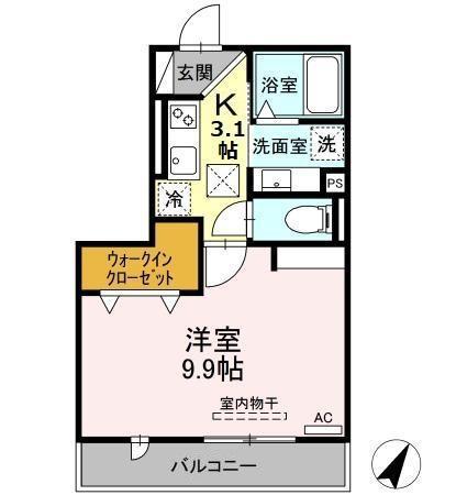 ぴりか/ひより ぴりか(1K/2階)の間取り写真