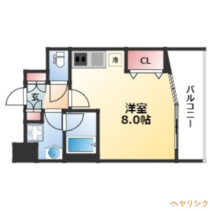 CITY SPIRE 名駅北(ワンルーム/9階)の間取り写真