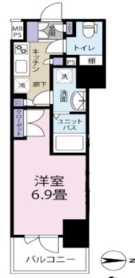 パークウェル神田イースト弐番館(1K/4階)の間取り写真