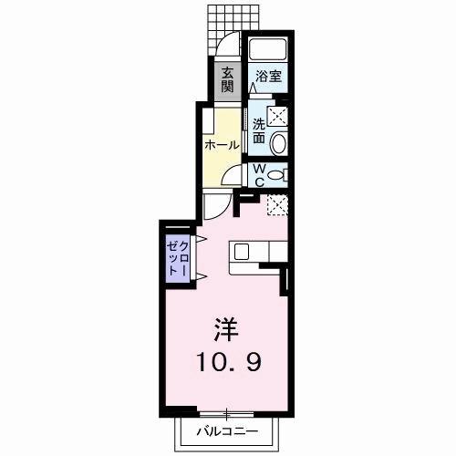 セレブリティD(ワンルーム/1階)の間取り写真