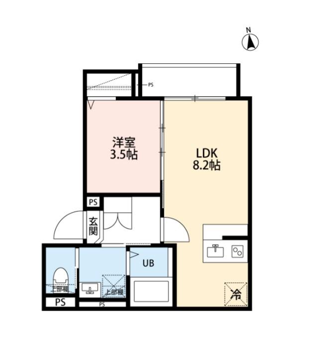 スマートメゾン八広(1LDK/2階)の間取り写真