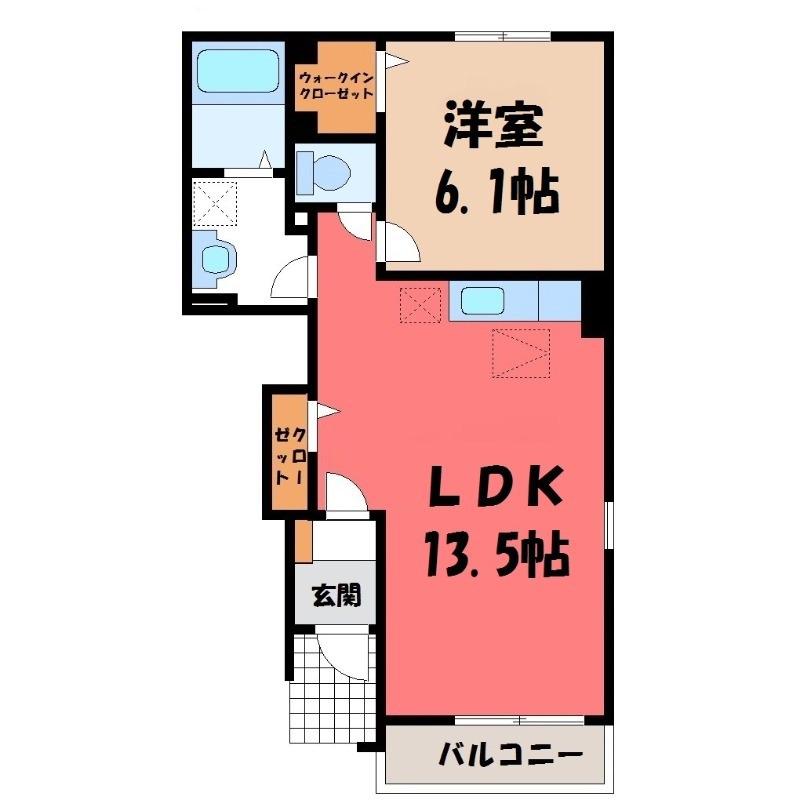 アンジュ・プレッソC(1LDK/1階)の間取り写真