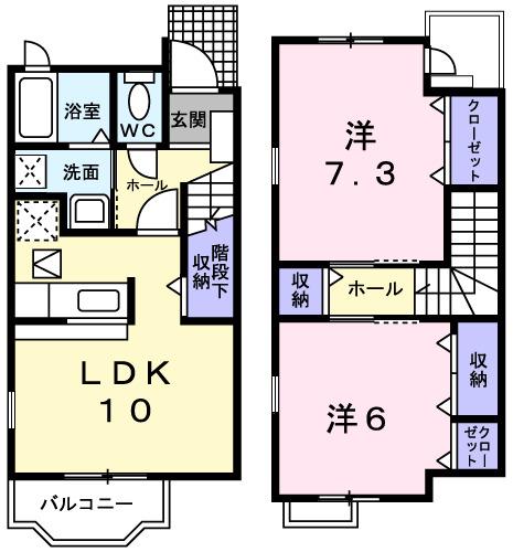 カーサクララ(2LDK/1階)の間取り写真