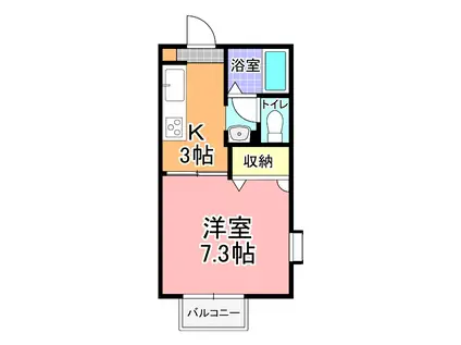 シャルム上水戸A(1DK/1階)の間取り写真
