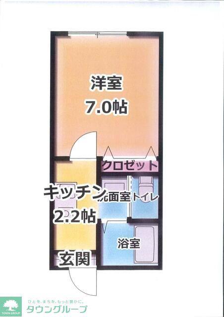 レジデンス木更津(1K/1階)の間取り写真
