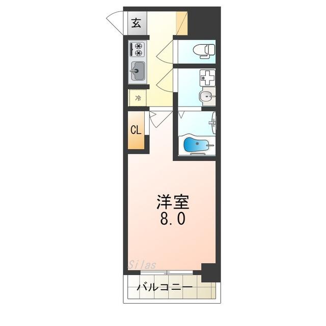 S-RESIDENCE堺市駅前(1K/6階)の間取り写真