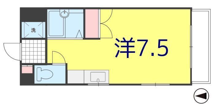 ブランフォーレ山越(ワンルーム/4階)の間取り写真