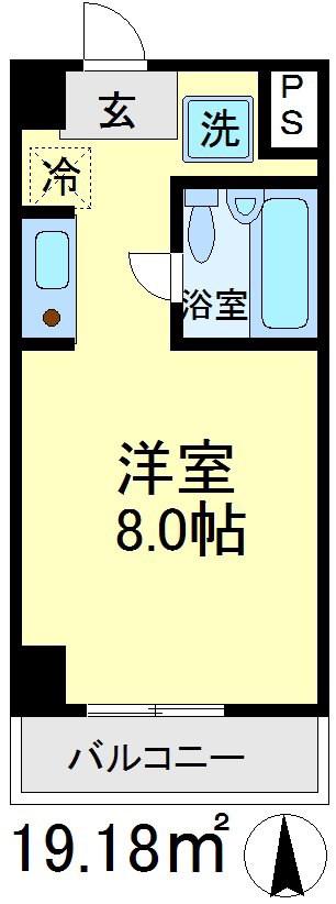 メゾンド経堂(ワンルーム/2階)の間取り写真