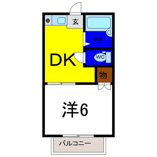 サンアイランド(1DK/1階)の間取り写真