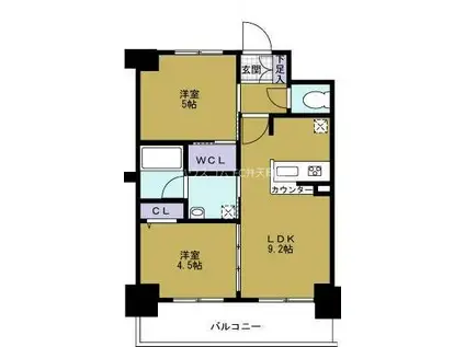 EC難波ウエスト-SIDEIIベイフレックス(2LDK/3階)の間取り写真