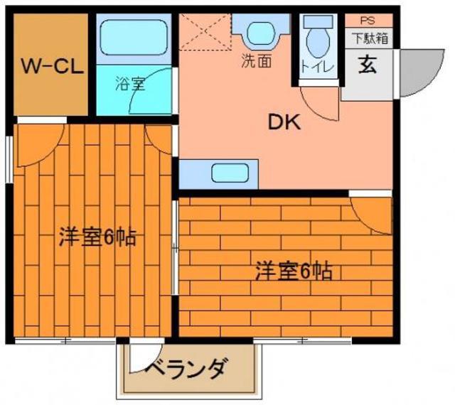 メゾン高松(2DK/3階)の間取り写真