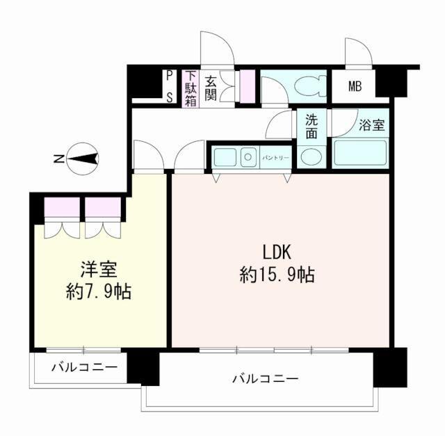 藤和ハイタウン上野(1LDK/6階)の間取り写真