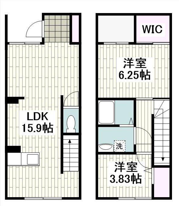 N-TERRACE黄金町(2LDK/1階)の間取り写真