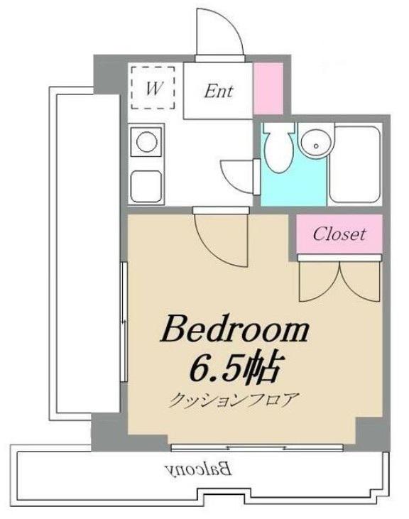 氷川台10フラッツ(1K/4階)の間取り写真