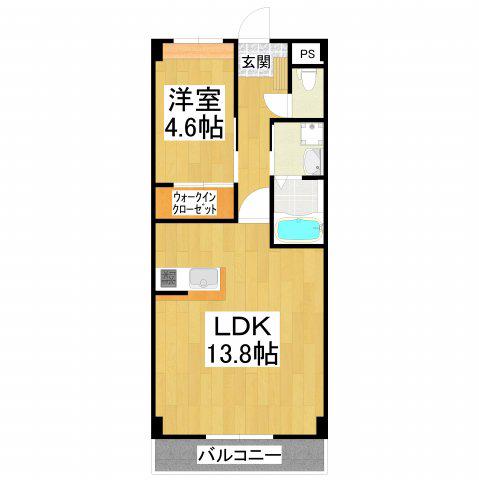 ロッシュ・フォーレ(1LDK/2階)の間取り写真