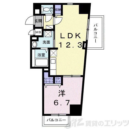 シエスタ キー(1LDK/4階)の間取り写真
